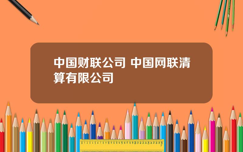 中国财联公司 中国网联清算有限公司